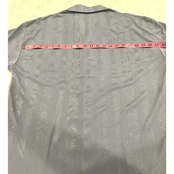 BC ETHIC Lounge Short Sleeve Shirt Mens SZ L NEW Shimmery Blue Button Up - Picture 4 of 11